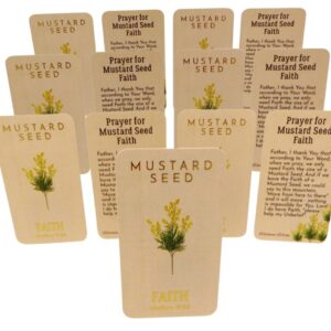 Westmon Works Mustard Seed Holy Card Bulk Pack Bundle Matthew 17:20 Faith Prayer, Set of 25