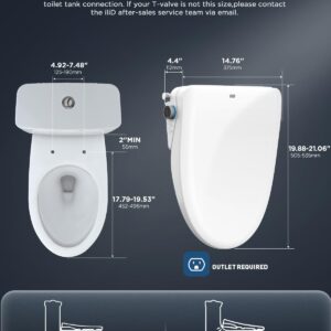 iliD Smart Bidet Toilet Seat, Electric Elongated Ecoseat with Four Cleaning Modes, Adjustable Angle and Pressure, Remote Control, Slow Close Lid, Easy Installation, 2 Year Warranty