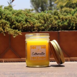 Simply Soson Citronella Candle - 8 oz Citronella Scented Mason Jar Candles Yellow - Outside Candles for Garden Yard Balcony, Summer Camping - 30 Hours Burn Time