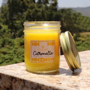 Simply Soson Citronella Candle - 8 oz Citronella Scented Mason Jar Candles Yellow - Outside Candles for Garden Yard Balcony, Summer Camping - 30 Hours Burn Time