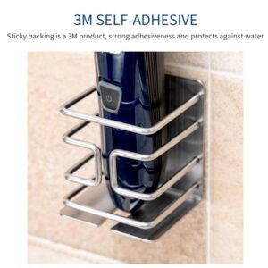 BelleJoomu Electric Razor Holder Wall Mounted Wall Mounted Rack with 3M Self-Adhesive 304 Stainless Steel Space-Saving Bathroom Organizer for Shavers | Durable & Multi-Functional