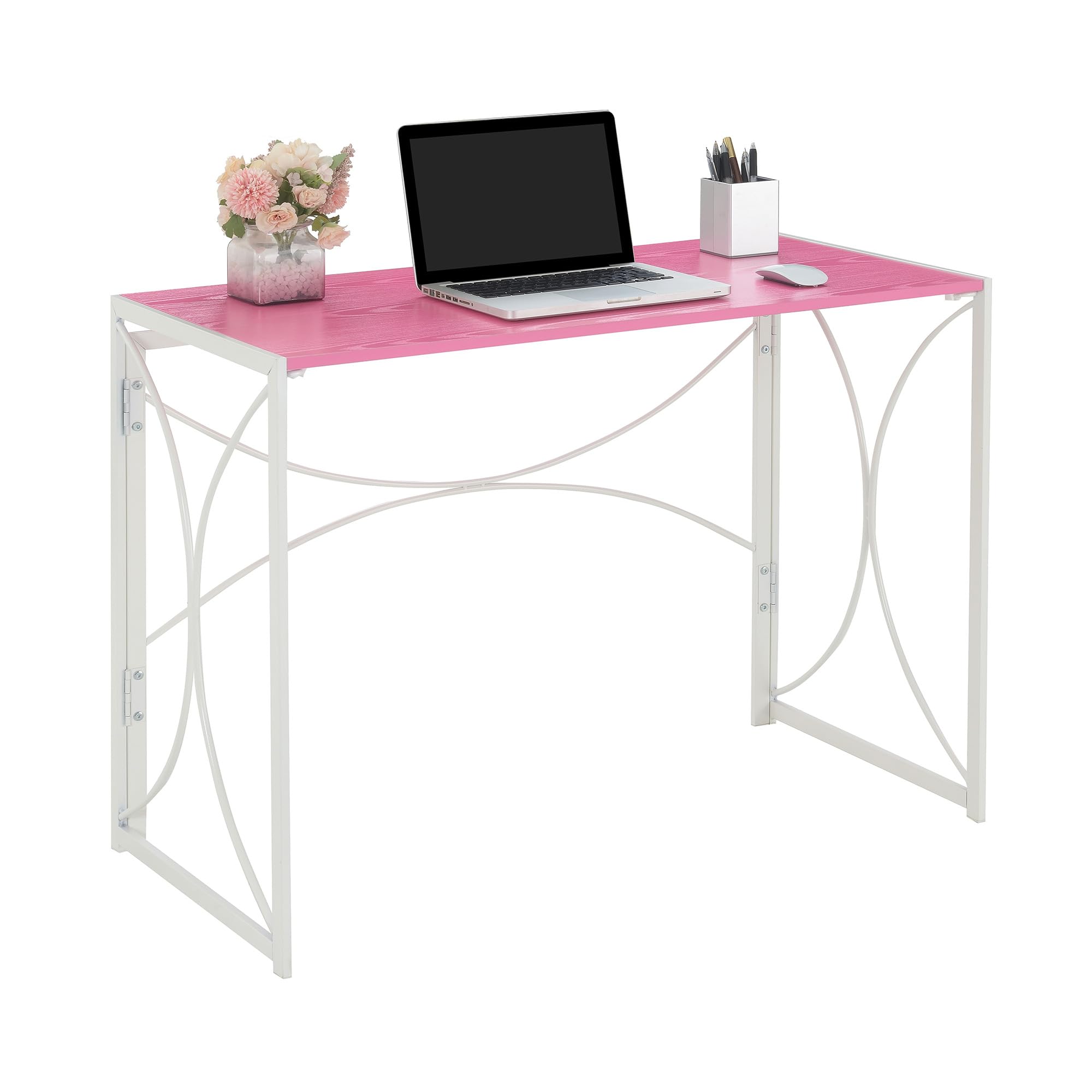 Convenience Concepts Designs2Go Nova Folding Desk, Pink/White