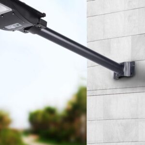 Cyrank Light mounting Bracket, Street Light Pole Mount Solar Lighting Mounting Bracket Black Extension Pole Kit 50cm Wall Light Pole Lamp Holder