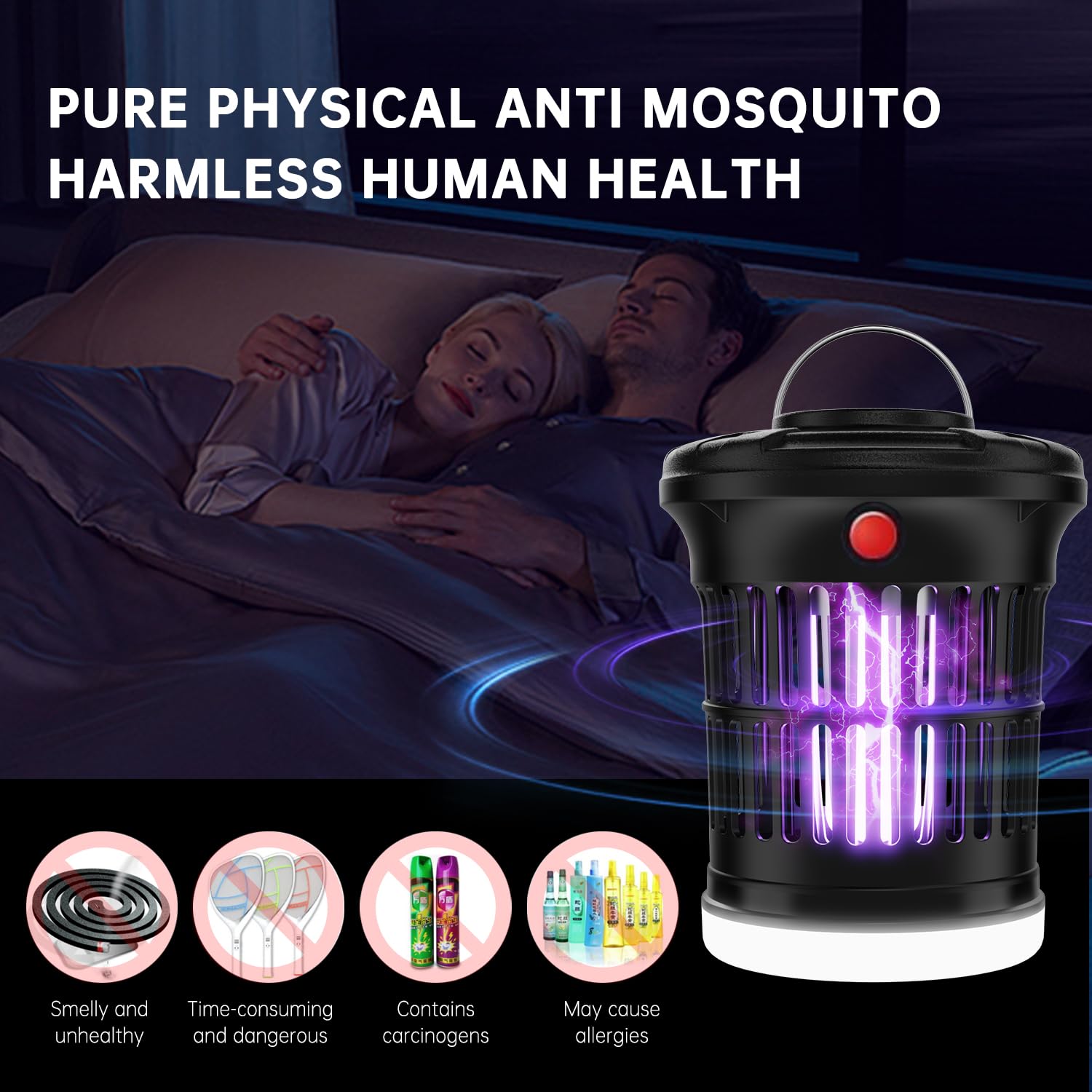 Bug Zapper Mosquito Zapper Outdoor,30W Mosquito Killer Outdoor IPX4 Waterproof, High Powered 4200V Electric Mosquito Zapper, with LED Light,Fly Trap for Home Garden Patio