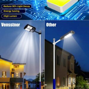 VENSSTNOR 600W Solar Street Lights Outdoor - 6500K 60000LM LED Street Lights with Motion Sensor Dusk to Dawn Ip67 Waterproof, Solar Parking Lot Lights for Garage,Yard,Driveway,Garden