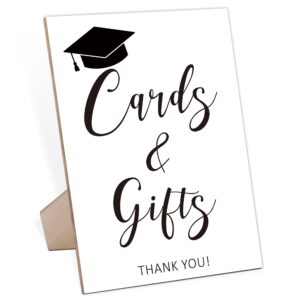 gifts and cards sign with stand,modern graduation sign,graduation decorations class of 2024,table toppers,artwork home shelf wall decoration,graduation party supplies favors gifts,farewell gift,2