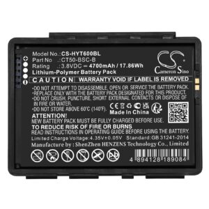 VI VINTRONS Battery for Honeywell CT50, CT60, CT60XP, CT60XP NI, Dolphin CT60, Dolphin CT65, 318-055-012,