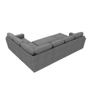 HONBAY Modular Sectional Sleeper Sofa with Pull Out Bed, U Shaped Sectional Couch with Storage Ottoman Convertible 7-Seater Sofa, Dark Grey