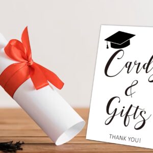 Gifts and Cards Sign with Stand,Modern Graduation Sign,Graduation Decorations Class of 2024,Table Toppers,Artwork Home Shelf Wall Decoration,Graduation Party Supplies Favors Gifts,Farewell Gift,2