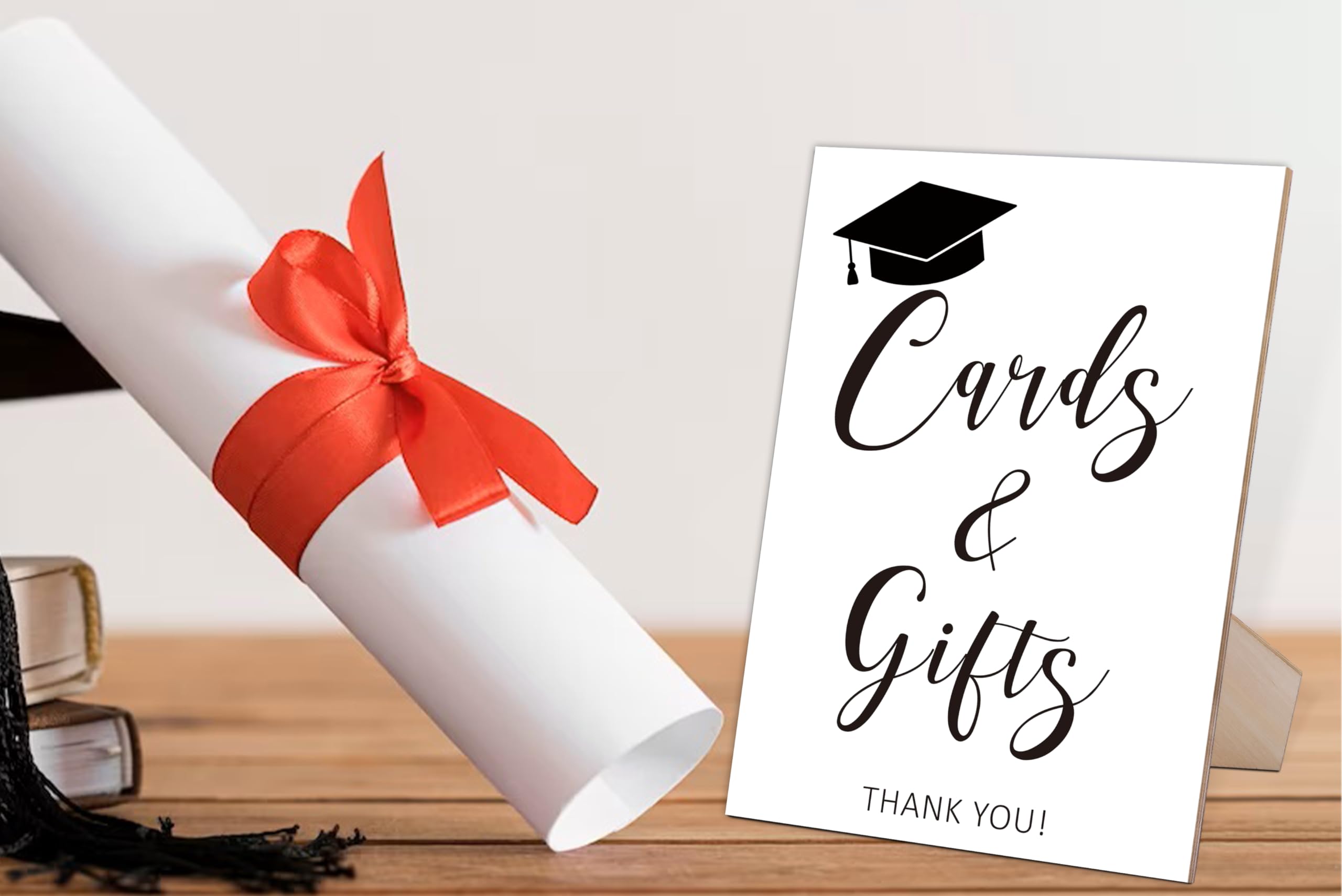 Gifts and Cards Sign with Stand,Modern Graduation Sign,Graduation Decorations Class of 2024,Table Toppers,Artwork Home Shelf Wall Decoration,Graduation Party Supplies Favors Gifts,Farewell Gift,2