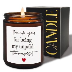 xuiswell thank you for being my unpaid therapist scented candles, thank you candle, thank you gifts for women friends, best friend friendship bestie gifts for women, bff gifts