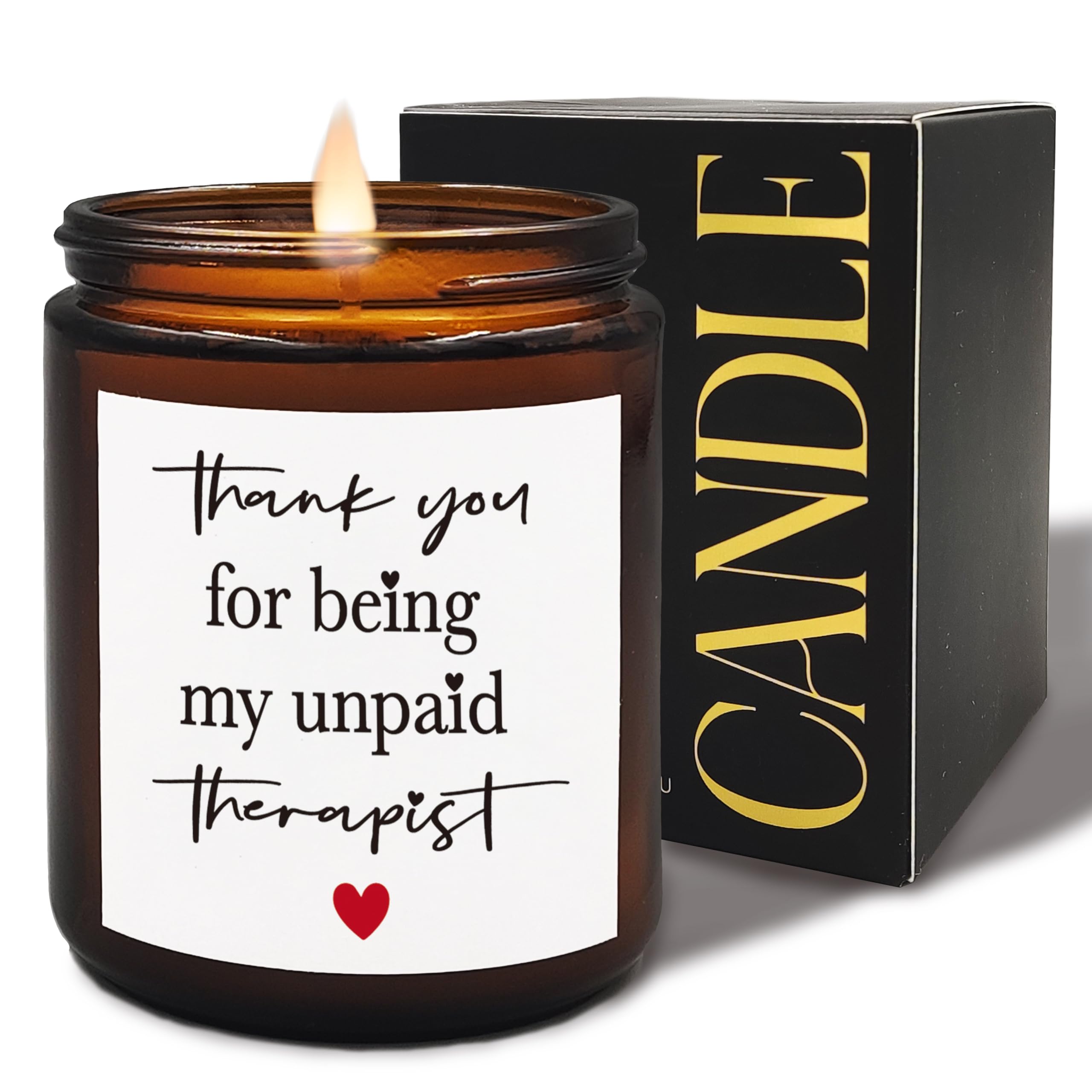 XUISWELL Thank You for Being My Unpaid Therapist Scented Candles, Thank You Candle, Thank You Gifts for Women Friends, Best Friend Friendship Bestie Gifts for Women, BFF Gifts