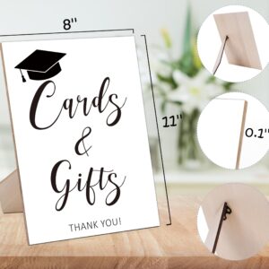 Gifts and Cards Sign with Stand,Modern Graduation Sign,Graduation Decorations Class of 2024,Table Toppers,Artwork Home Shelf Wall Decoration,Graduation Party Supplies Favors Gifts,Farewell Gift,2