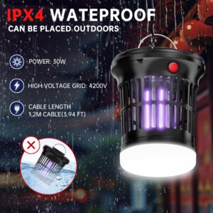 Bug Zapper Mosquito Zapper Outdoor,30W Mosquito Killer Outdoor IPX4 Waterproof, High Powered 4200V Electric Mosquito Zapper, with LED Light,Fly Trap for Home Garden Patio