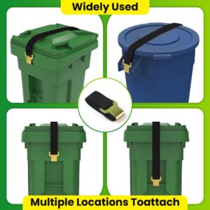 Gadgetzan 1 Pcs Trash Can Locks for Animals,Garbage Can Locks for Animals with Metal Claw,Adjustable Trash Can Lid Lock Outdoor,Garbage Can Straps Clips for Animals Keep Out Raccoon,Bear - Black