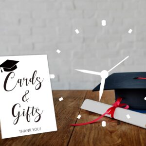 Gifts and Cards Sign with Stand,Modern Graduation Sign,Graduation Decorations Class of 2024,Table Toppers,Artwork Home Shelf Wall Decoration,Graduation Party Supplies Favors Gifts,Farewell Gift,2