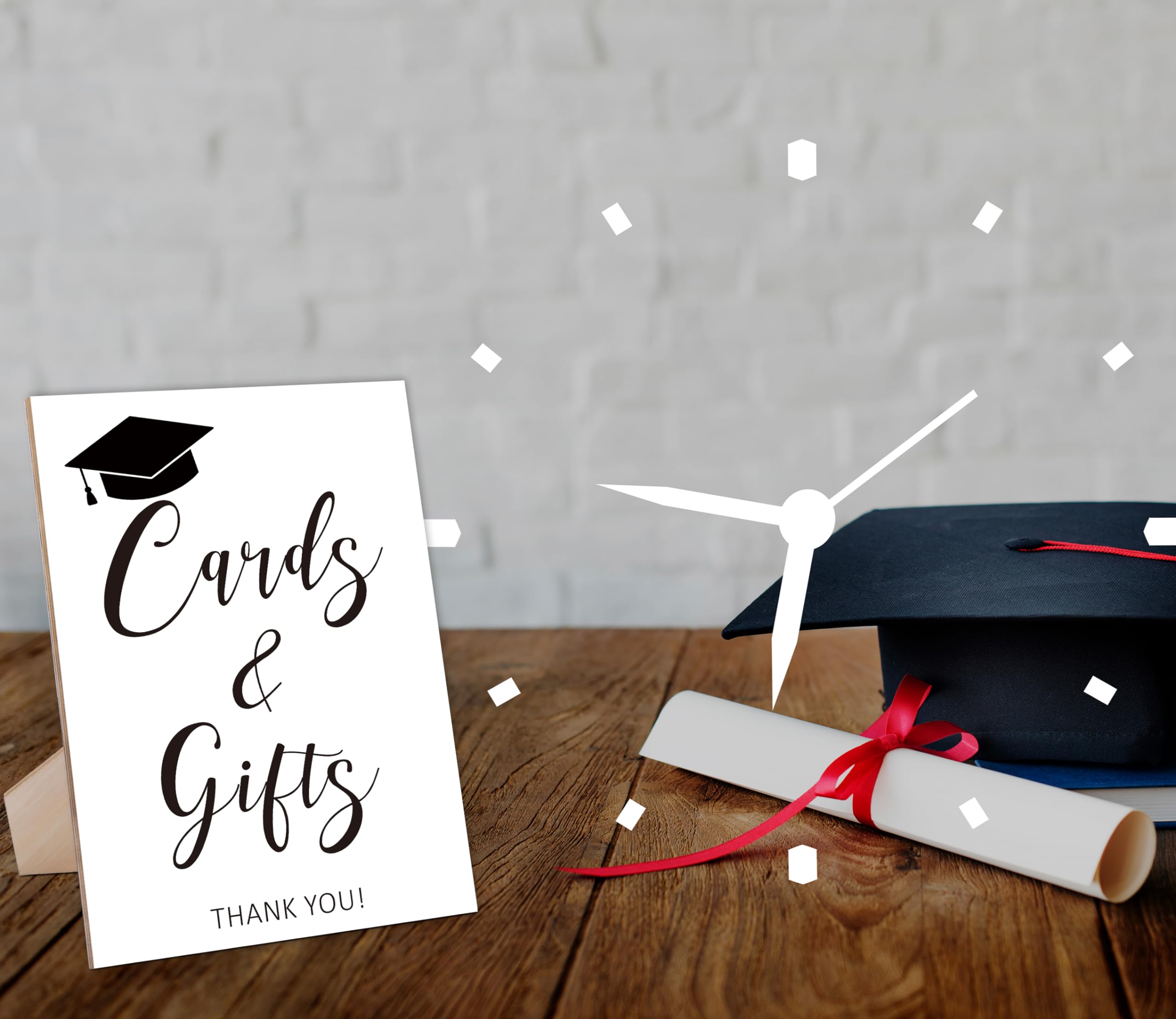 Gifts and Cards Sign with Stand,Modern Graduation Sign,Graduation Decorations Class of 2024,Table Toppers,Artwork Home Shelf Wall Decoration,Graduation Party Supplies Favors Gifts,Farewell Gift,2