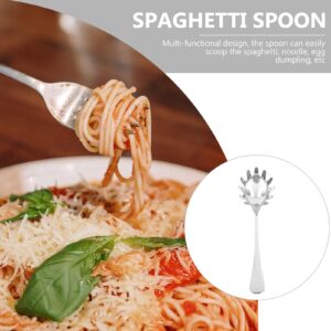 MAGICLULU 2pcs Stainless Steel Spaghetti Spoon Pasta Server Pasta Spoon Mini Pasta Serving Spoon Spaghetti Server Spoon for Kitchen Table