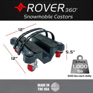 Caliber Rover 360 Snowmobile Dolly, Heavy-Duty Casters Hold 1,000 LBS, 2-Pack