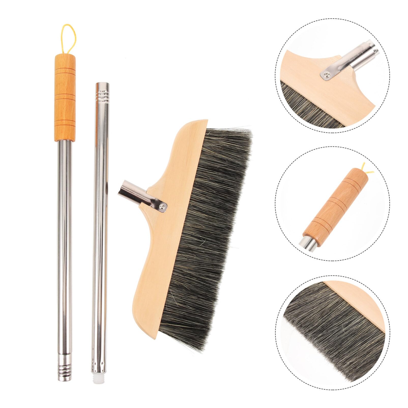 2pcs Broom Soft Bristles Hardwood Floors Indoor Sweeping Broom Bedroom Kitchen Bathroom Handle Ideal Home Cleaning