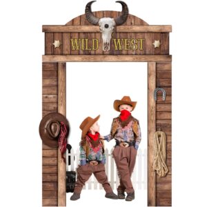 Chunnin West Cowboy Party Door Decoration Wild West Party Decoration Cowboy Door Banner Hanging Supplies Western Themed Saloon Banner for Western Rustic Bar Photo Booth Props Favor