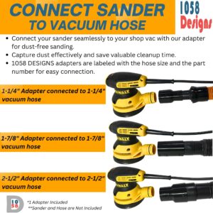 1058 Designs - Sander Vacuum Adapter for DeWalt or Craftsman Sanders - Shop Vac Attachment for Dust Collection (2-1/2")