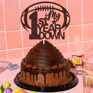 My 1st Year Down Cake Topper, American Football Touchdown One Year Birthday Party Decoration, Sports Theme Baby Shower / 1st Birthday Party Decorations Supplies for Boys