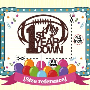 My 1st Year Down Cake Topper, American Football Touchdown One Year Birthday Party Decoration, Sports Theme Baby Shower / 1st Birthday Party Decorations Supplies for Boys