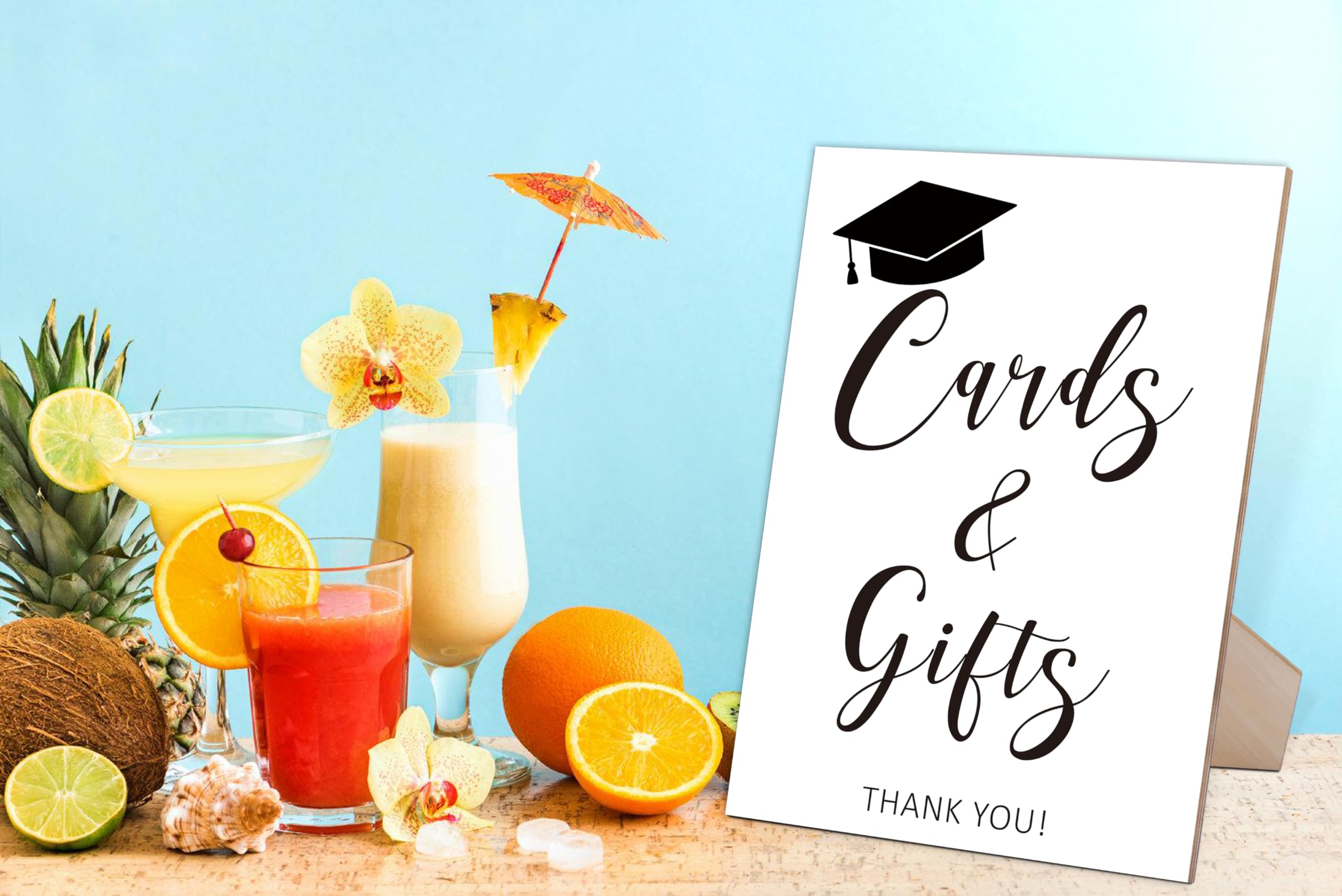 Gifts and Cards Sign with Stand,Modern Graduation Sign,Graduation Decorations Class of 2024,Table Toppers,Artwork Home Shelf Wall Decoration,Graduation Party Supplies Favors Gifts,Farewell Gift,2