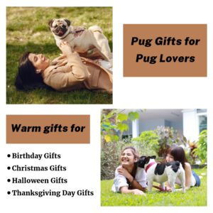 Qzxyni Pug Gifts for Pug Lovers, Pug Gifts for Women, Pug Blanket 50" x 60", Cute Pug Dog Lover Throw Blanket for Adult Kids, Pug Gifts