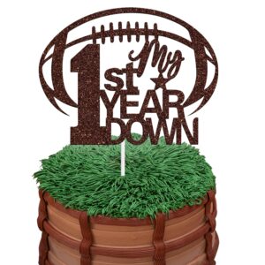 My 1st Year Down Cake Topper, American Football Touchdown One Year Birthday Party Decoration, Sports Theme Baby Shower / 1st Birthday Party Decorations Supplies for Boys