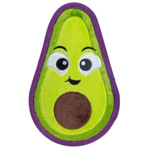 outward hound tough skinz durable squeaky dog toy with two tough layers, avocado, green, medium