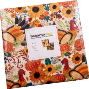 Nicole DeCamp Gather Together 10X10 Pack 42 10-inch Squares Layer Cake Benartex, Assorted, GTH10PK