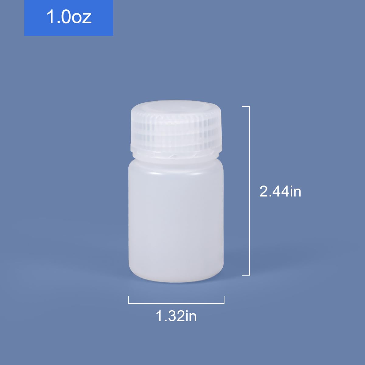 UMETASS 1 oz Wide Mouth Lab Reagent Bottle, Laboratory Grade Chemical Container, Sealed Leak-proof Translucent HDPE Bottle, Pill Bottle, Water Sample Bottle(5 Pcs)