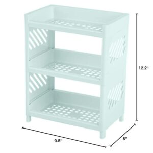 AIYAYOU 3 Hollow Out Plastic Shelf Foldable Desktop Storage Rack Countertop Cosmetic Holder Storage Tray Bathroom Kitchen Tabletop Organizer Countertop Organizer Shelf Kitchen, Green