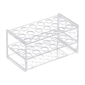 gshllo 18 holes acrylic test tube holder clear test tube rack tube vial holder rack make up brushes drying rack test tube display stand for 10ml 15ml test tubes