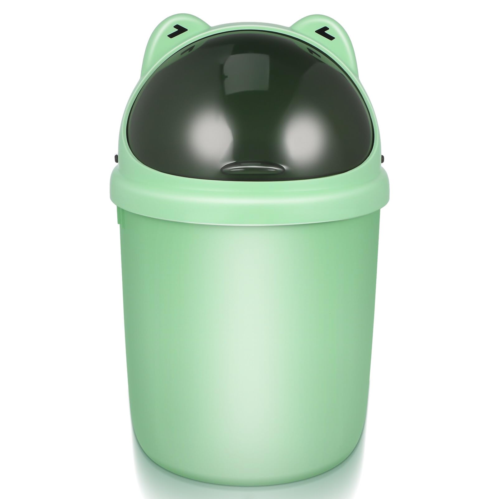 IMIKEYA Mini Frog Trash Can Cute Small Trash Can with Lid Flip Plastic Desktop Trash Can Waste Basket for Bathrooms, Kitchens, Offices, Dressing Table