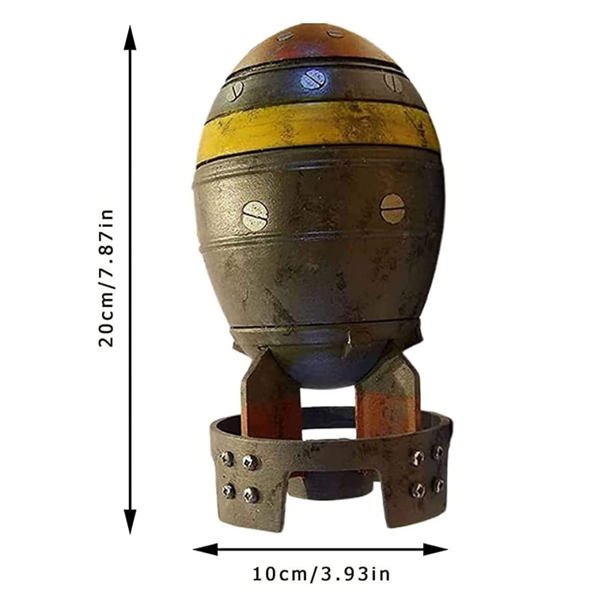 Comebachome Mini Nuke Storage Box, 7.9inch Resin 3D Nuke Shaped Storage Bin, Small Rocket Figurines Ornament for Desktop Table Decor