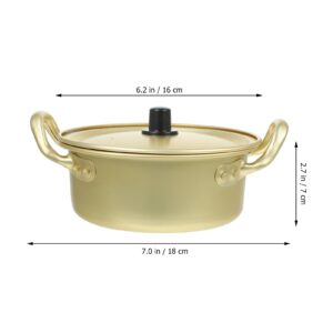 1 Set Instant Noodle Pot Korean Ramen Noodles Non Japanese Spoon Everyday Pan Hot Pot Korean Noodles Clay Cooking Double Korean Ramen Cookware Container Jumpsuit Household Aluminum