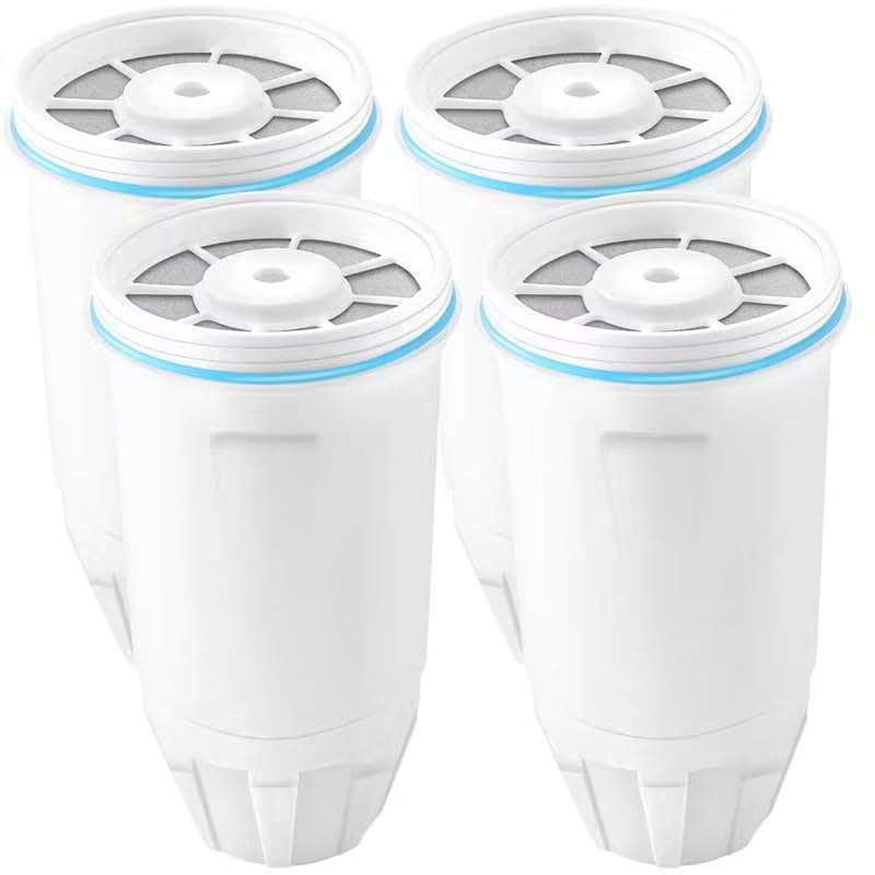 Zero Replacement Water Filter Resin Filtration System 0 TDS 0 Leak,Compatible with Zero Water Pitcher and Dispenser, Reduce Lead/Chromium/PFOA/PFOS (Pack of 4 by TOMOON)