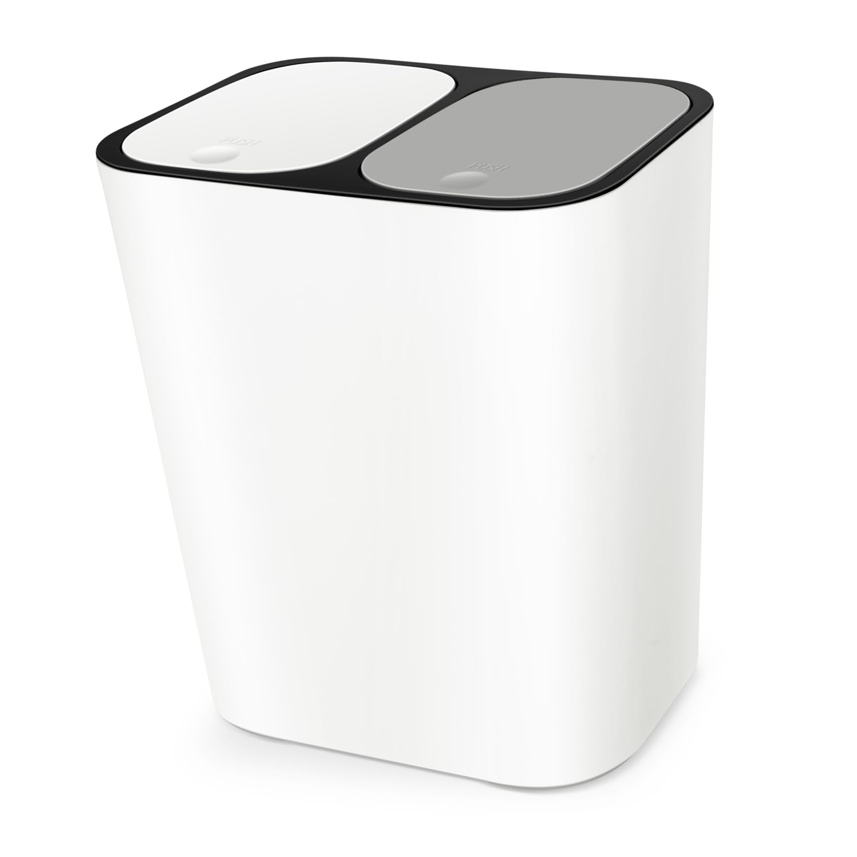 Garneck Dual Compartment Trash Can 15L Double Bin Trash Can for Kitchen Recycling Holds Garbage Slim Waste Basket for Bathroom, Bedroom, Home Office, Living Room, Kitchen