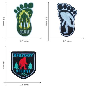 KLORIZ Bigfoot in The Woods Embroidered Iron On Sew On Patches Sasquatch Believe Jacket Backpack Applique