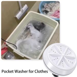 Pocket Washer for Sink, Pocketwasher, Pocket Washer for Clothes, Portable Washing Machine, USB Powered Mini Turbine Washing Machine and Dishwasher for Travel & Home (1PC 4 Levels Adjustable)