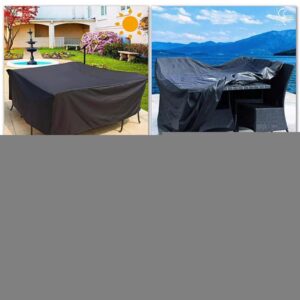 Zhadongli Art Outdoor Furniture Covers 110" Lx75 Wx36 H Outdoor Table Covers Waterproof Rectangle, Heavy Duty 420D Patio Furniture Covers Sectional Sofa Set