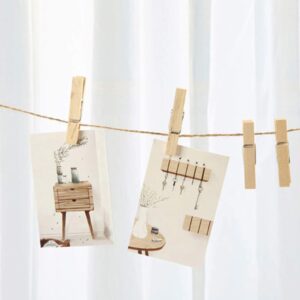 25pcs Wooden Clothespins with Close Wire Springs Wooden Natural Mini Clothespin for Photo, Clothes, Hanging, Drying (3.7X 0.4 Inch), JD2108302351