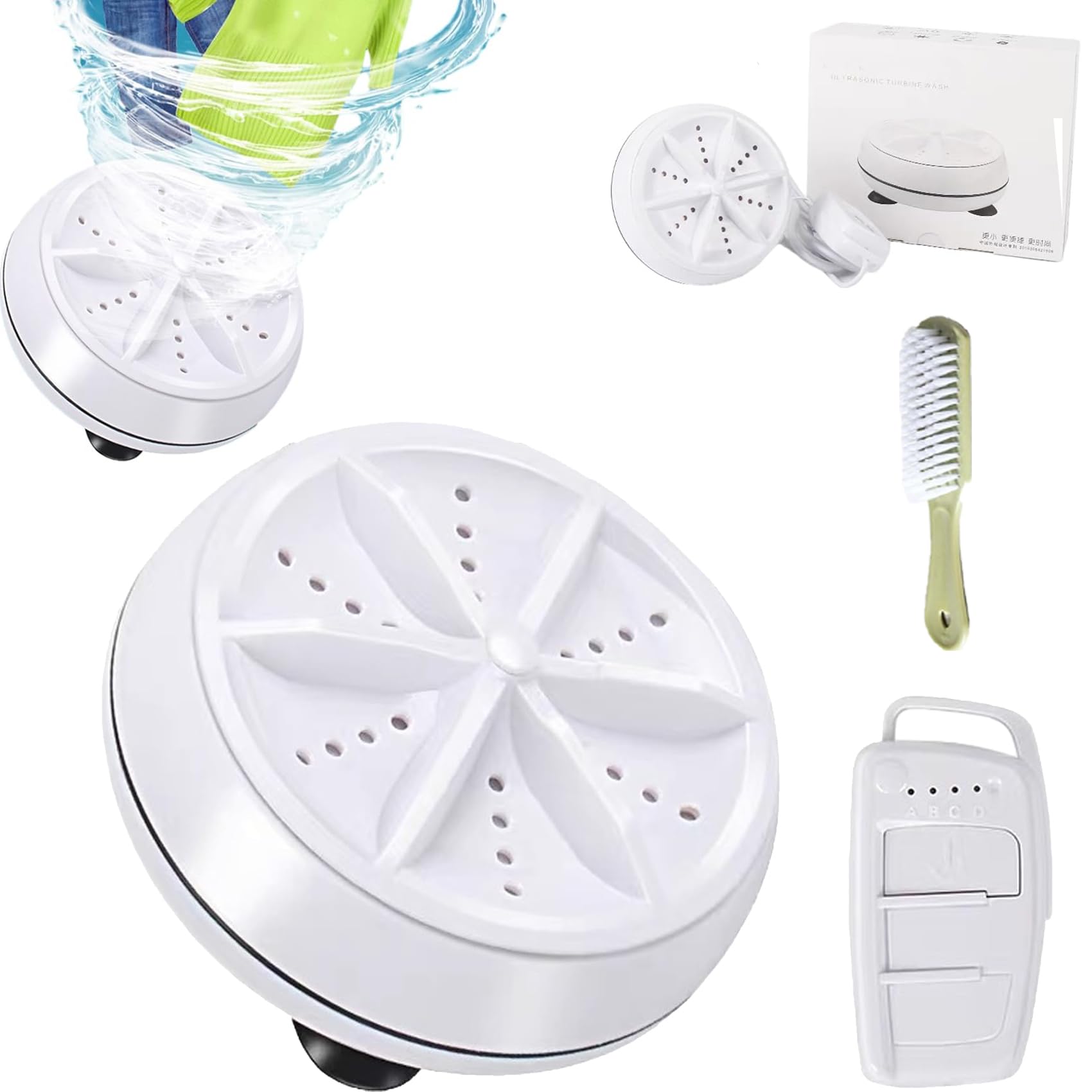 Pocket Washer for Sink, Pocketwasher, Pocket Washer for Clothes, Portable Washing Machine, USB Powered Mini Turbine Washing Machine and Dishwasher for Travel & Home (1PC 4 Levels Adjustable)