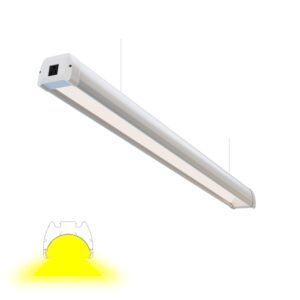 akihe led indirect shop light for workshop 4ft linkable, plug in garage ceiling light, 4200lm, 4 foot 40w utility lights fixture, 4000k workbench daylight, hanging or surface mount, power cord, etl