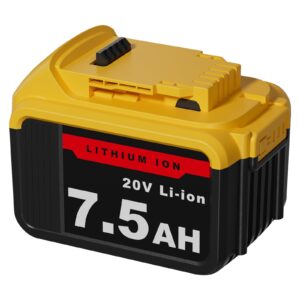 20v 7.5ah battery replacement for dewalt 20v max xr battery, compatible wiht dcb205 dcb206 dcb204 dcb203 dcb208, used for dewalt 20v cordless power tools, 1 pack