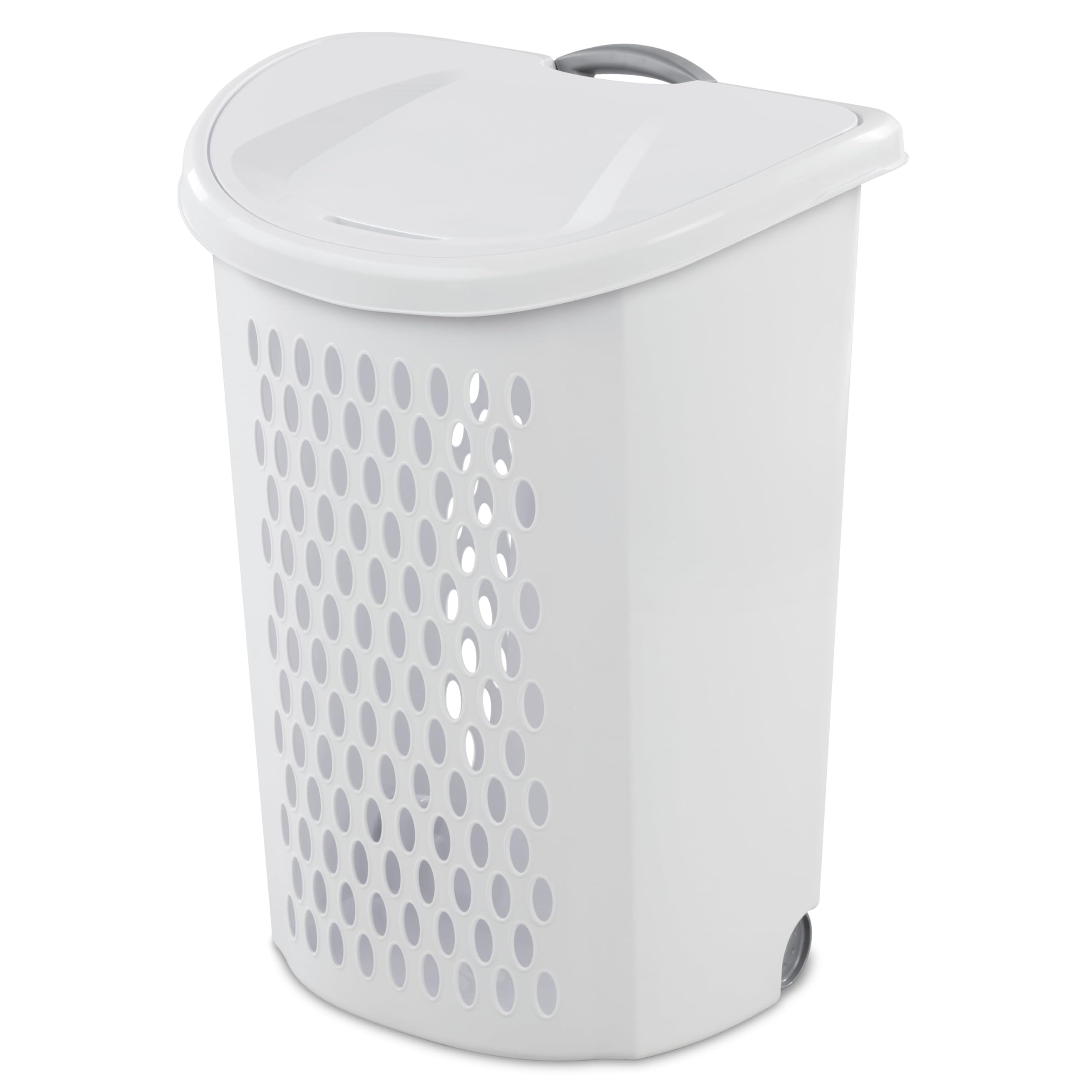 BCWYO Ultra™ Wheeled Hamper Plastic, White