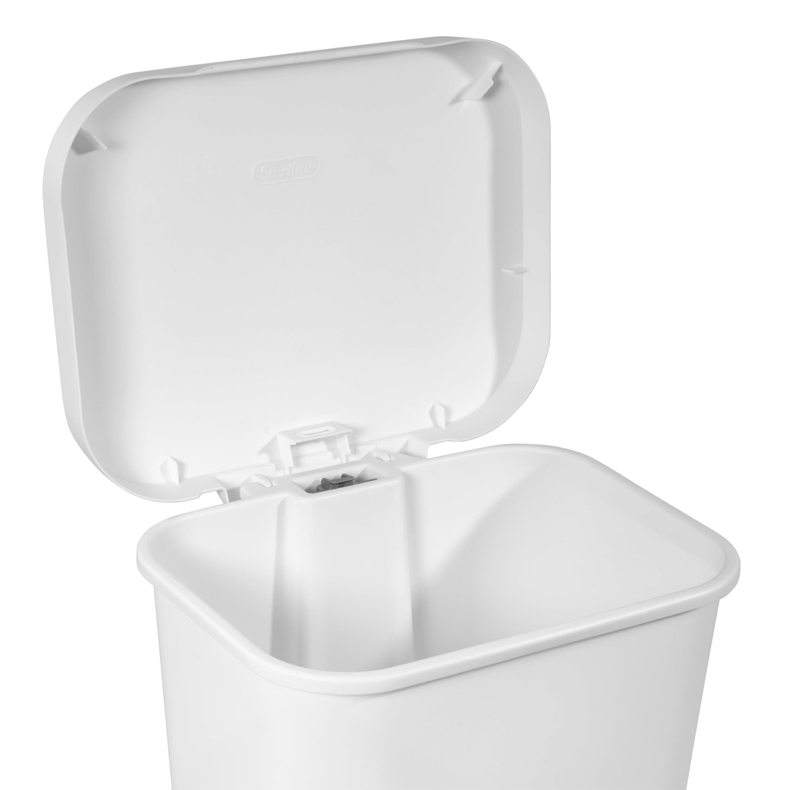 BCWYO 11.9 Gal. StepOn Wastebasket Plastic, White